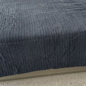 Pottery Barn Navy Ribbed Knit Coverlet
